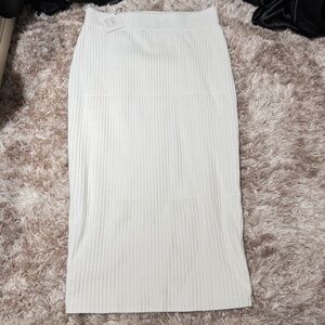 By Egreis NWT White Ribbed Pencil Skirt